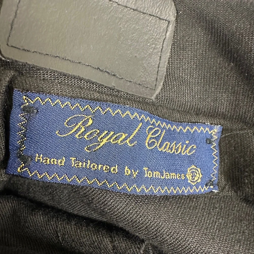 Tom James Royal Classic Grey Wool Pleated Cuffed Dress Pants Mens 34x31